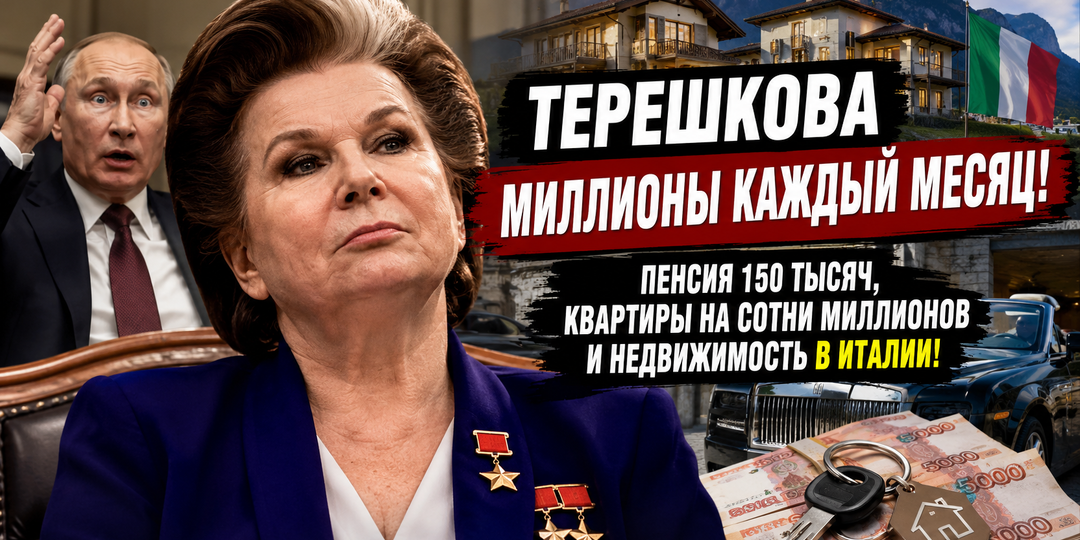 Пенсия 150 тысяч, зарплата миллион и недвижимость в Италии: как живёт Валентина Терешкова?