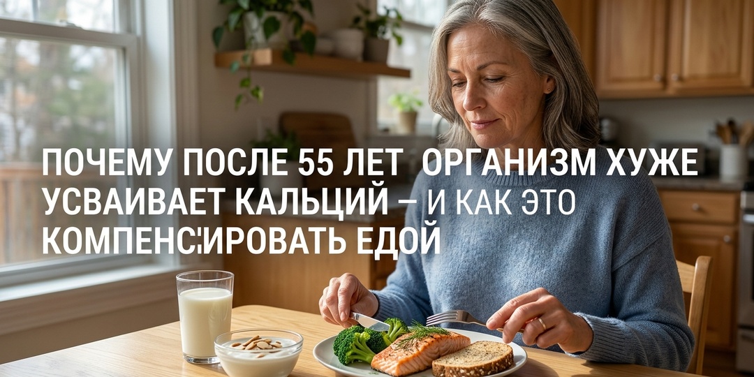 Почему после 55 лет организм хуже усваивает кальций — и как это компенсировать едой