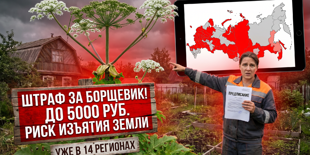 Штраф за борщевик на участке и риск лишиться земли уже введен в 14 регионах