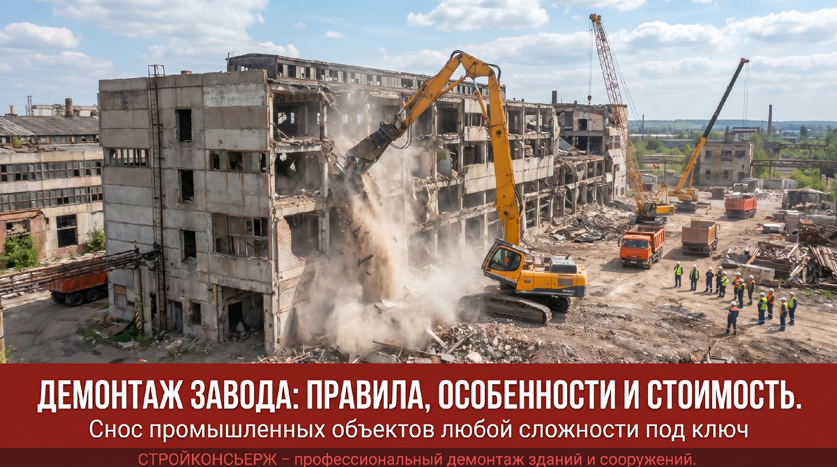 Демонтаж заводов - СТРОЙКОНСЬЕРЖ