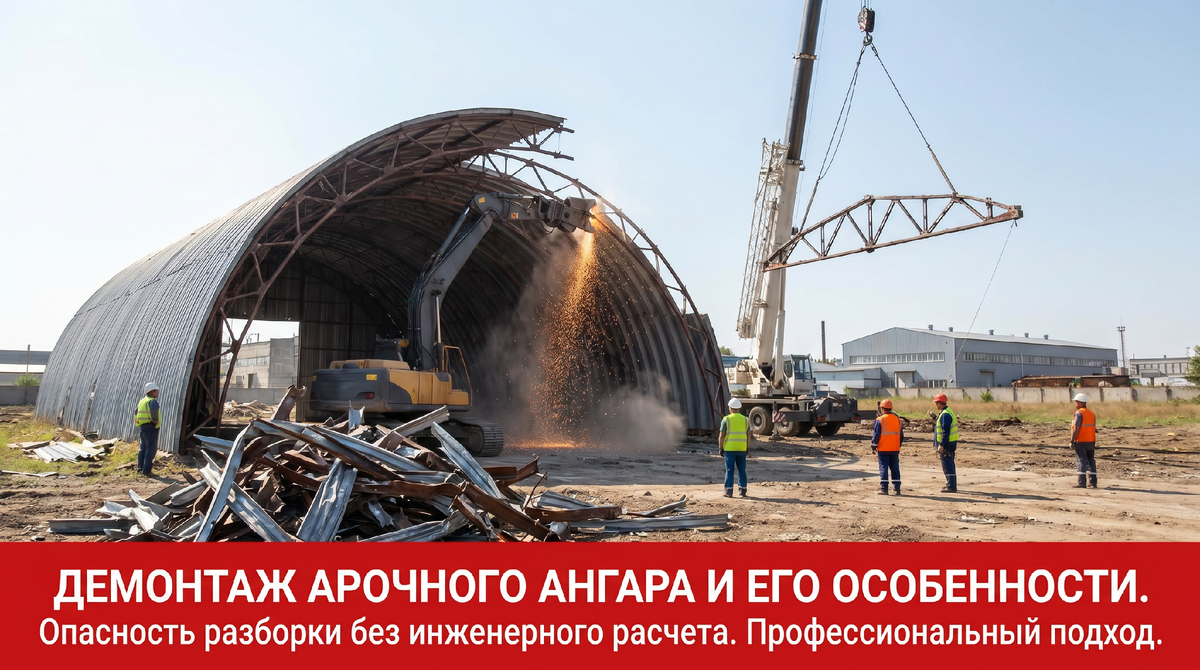Демонтаж арочного ангара - СТРОЙКОНСЬЕРЖ