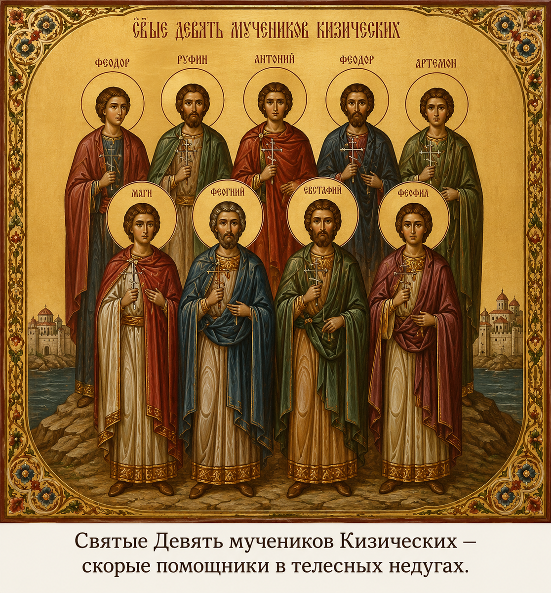 Святые Девять мучеников Кизических — скорые помощники в телесных недугах.