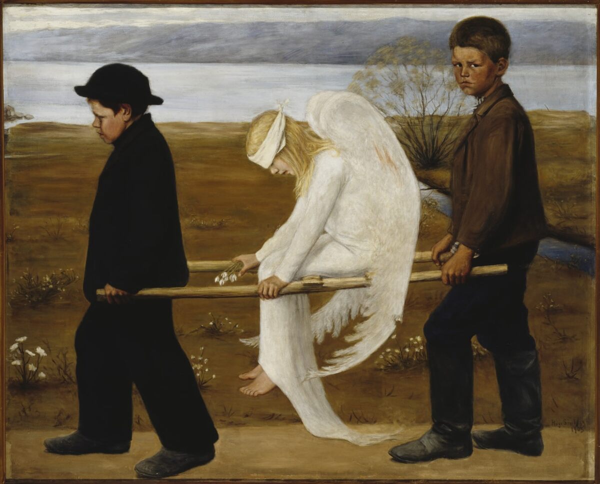Картина Хуго Симберга «Раненый ангел», 1903