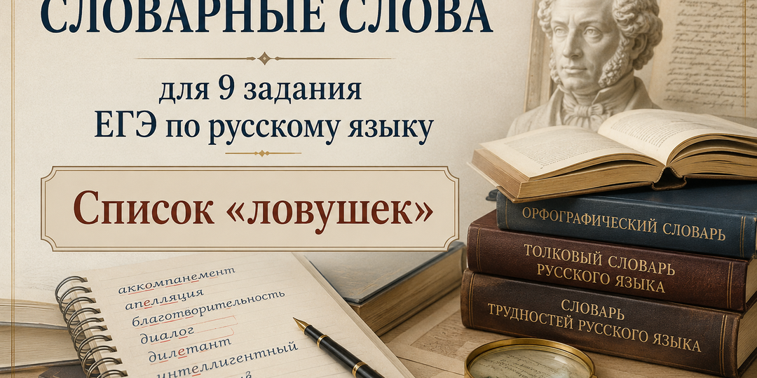 Словарные слова для 9 задания ЕГЭ по русскому языку: Список «ловушек»