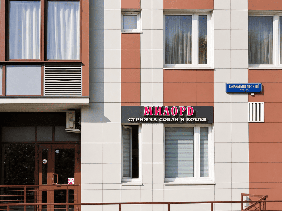Световая вывеска для груминг-салона в Москве — цена, дизайн, фото, монтаж