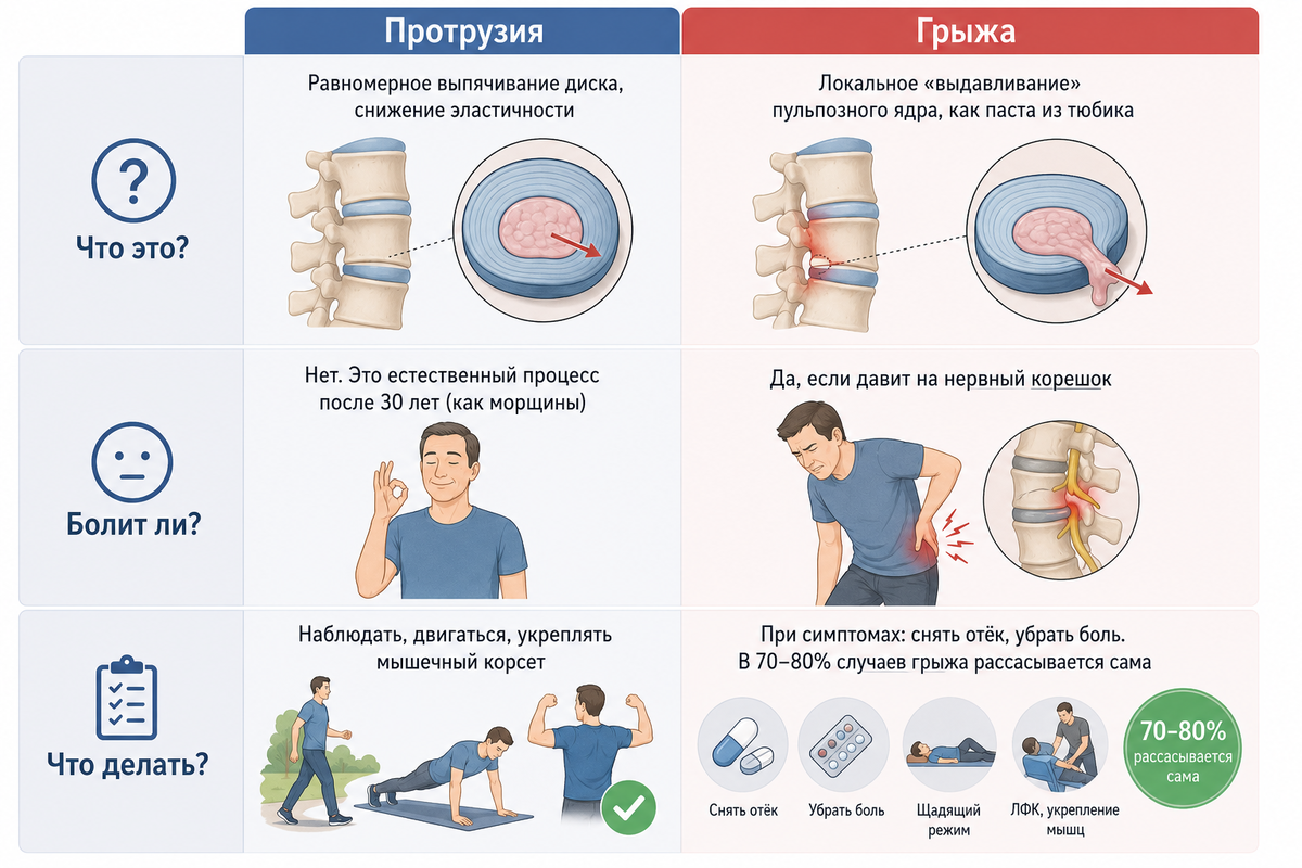 Протрузия VS Грыжа