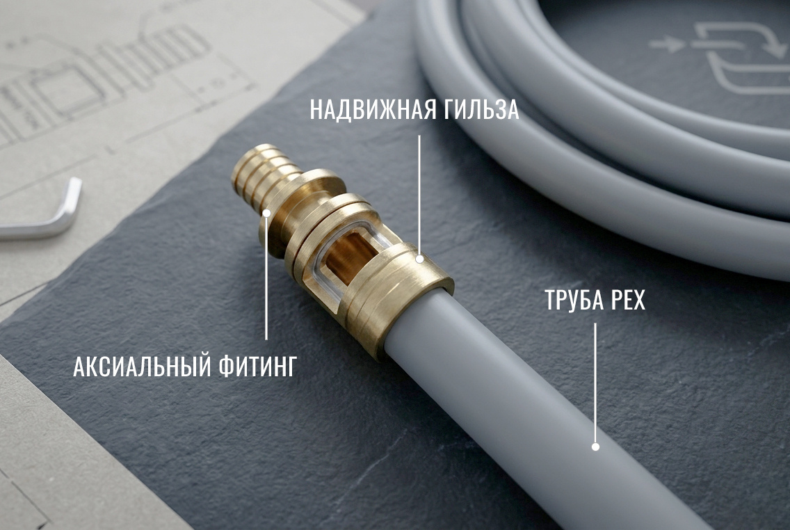 Конструкция аксиального фитинга