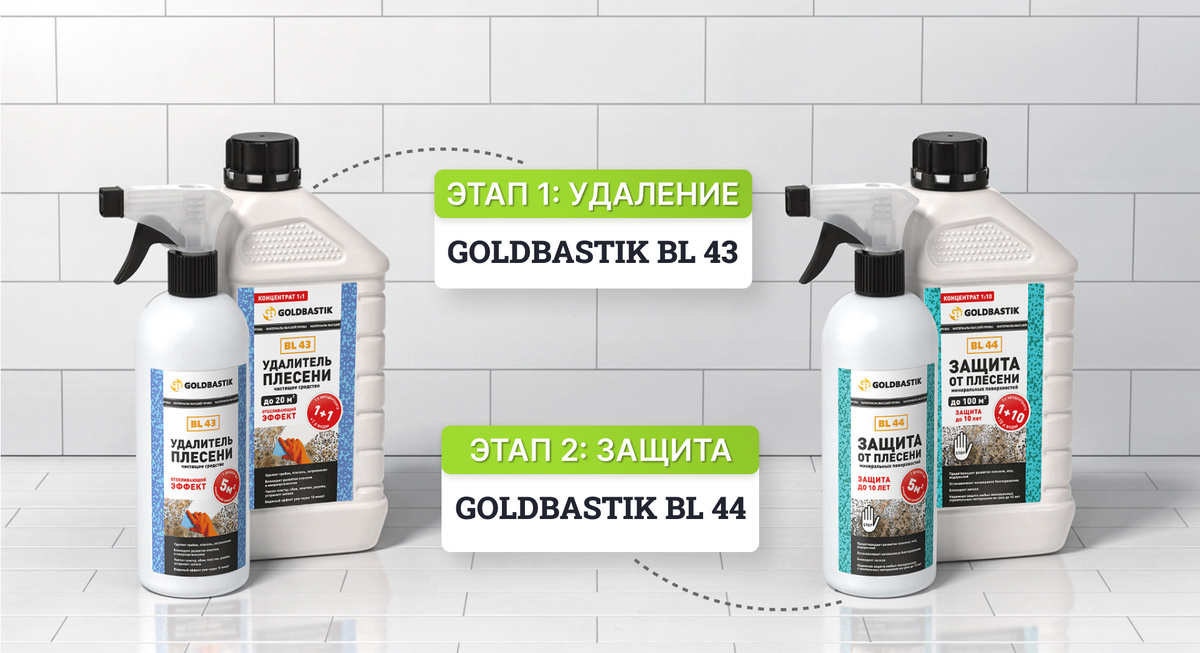 Средства Goldbastik для удаления и защиты от плесени