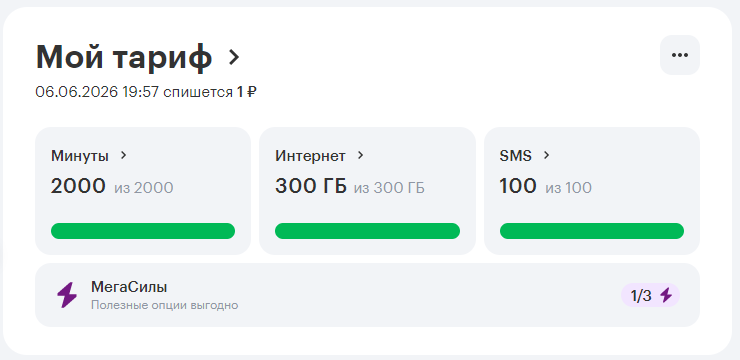 Как получить мобильный тариф 300 ГБ и 2000 мин за 1 рубль в месяц