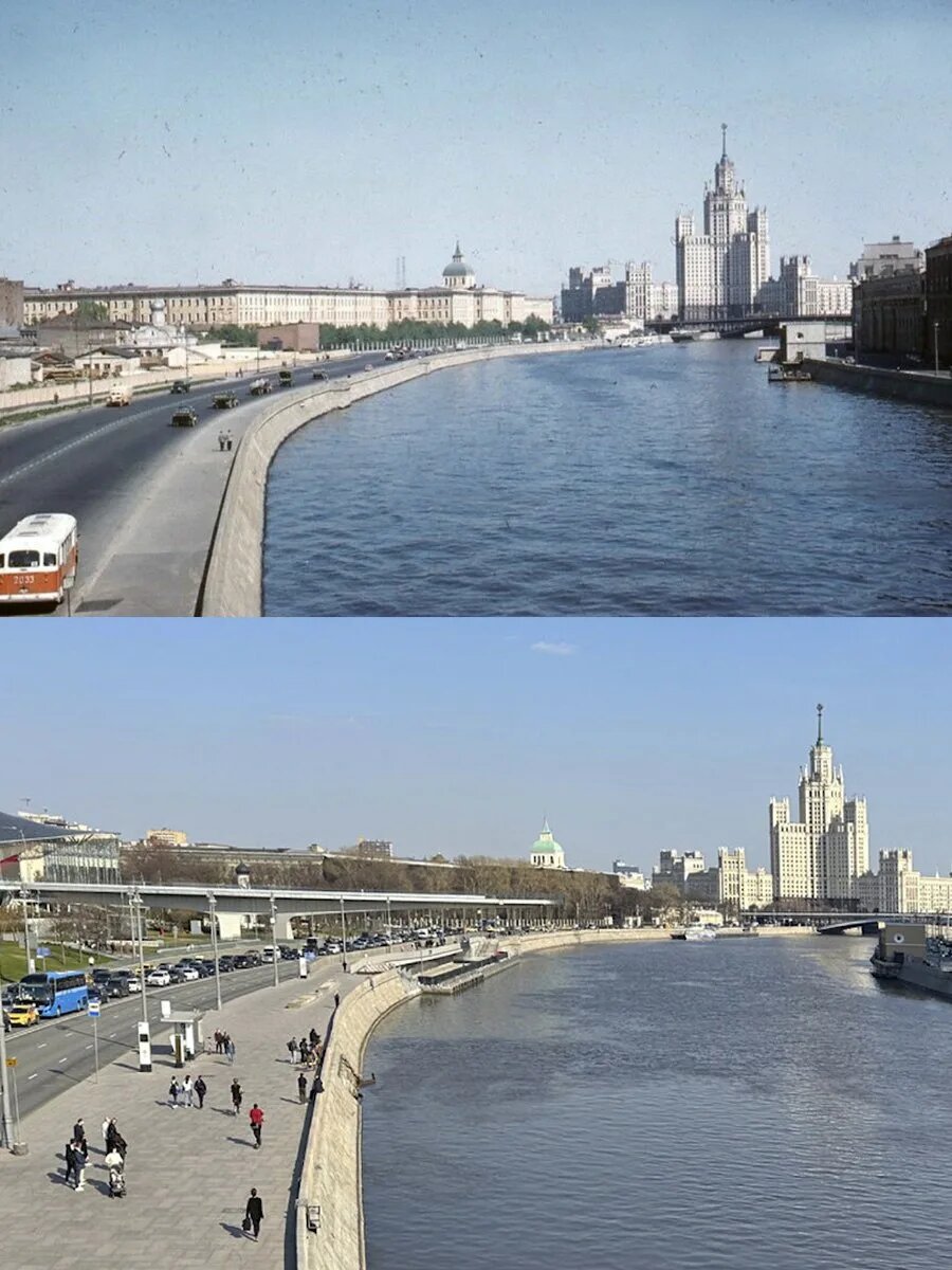 Фото из архива: верхнее - Москва 60-х, второе - наши дни. 