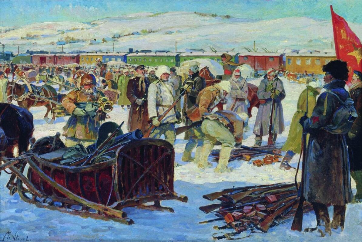 Авилов Михаил Иванович (1882 - 1954)
«Сдача колчаковских войск под Красноярском» , 1926 г.