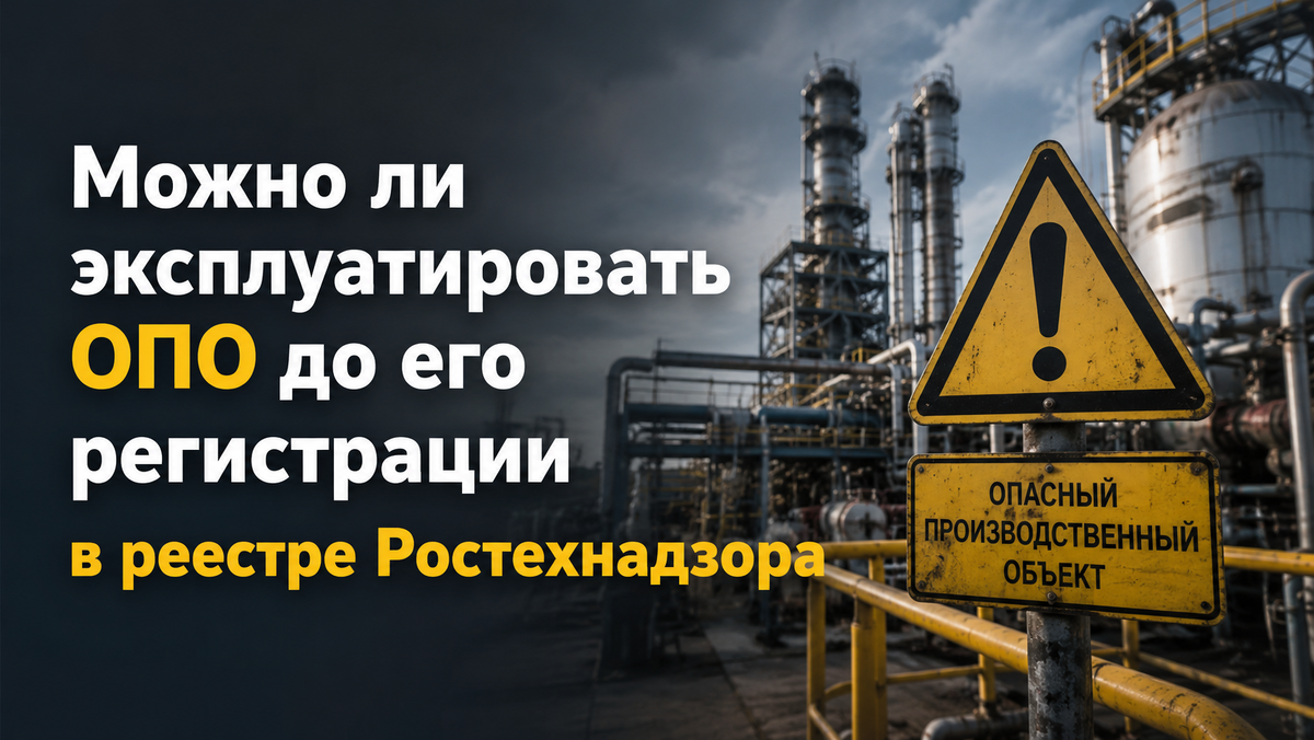 Эксплуатация ОПО без регистрации в ростехнадоре