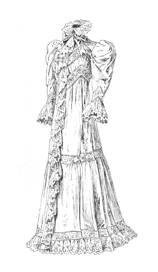 Нарядное дезабилье. (Dѐshabillѐ ѐlѐgant.) Журнал "Вестник моды", 1899 год