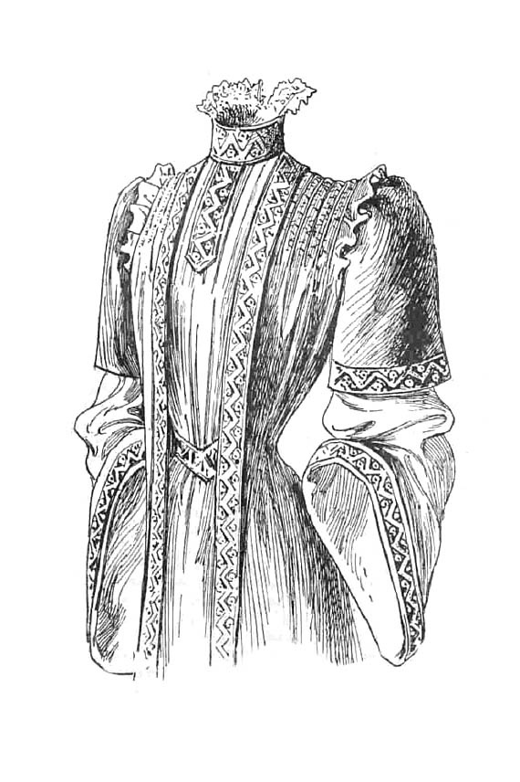 
Нарядное дезабилье. (Ėlѐgant dѐshabillѐ.) Журнал "Вестник моды", 1899 год