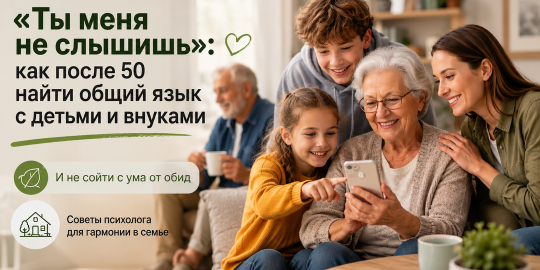 «Ты меня не слышишь»: как после 50 найти общий язык с детьми и внуками, и не сойти с ума от обид
