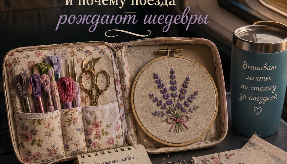Вышивка в дороге: как собрать идеальный дорожный набор, не сойти с ума в самолёте и почему поезда рождают шедевры