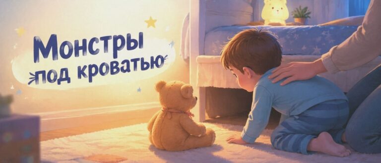    Иллюстрация к материалу: Монстры под кроватью: почему снятся ночью и как помочь ребёнку справиться со страхом