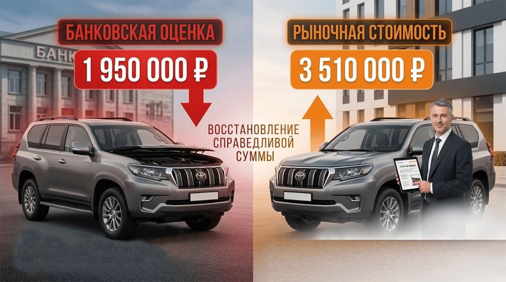 Разница в оценке стоимости залогового авто по версии банка (залогодержателя) и рыночной стоимостью
