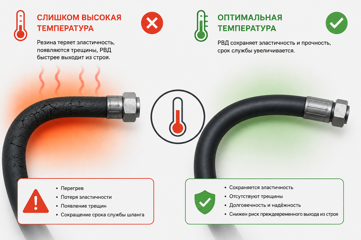 Перегрев РВД при высокой температуре