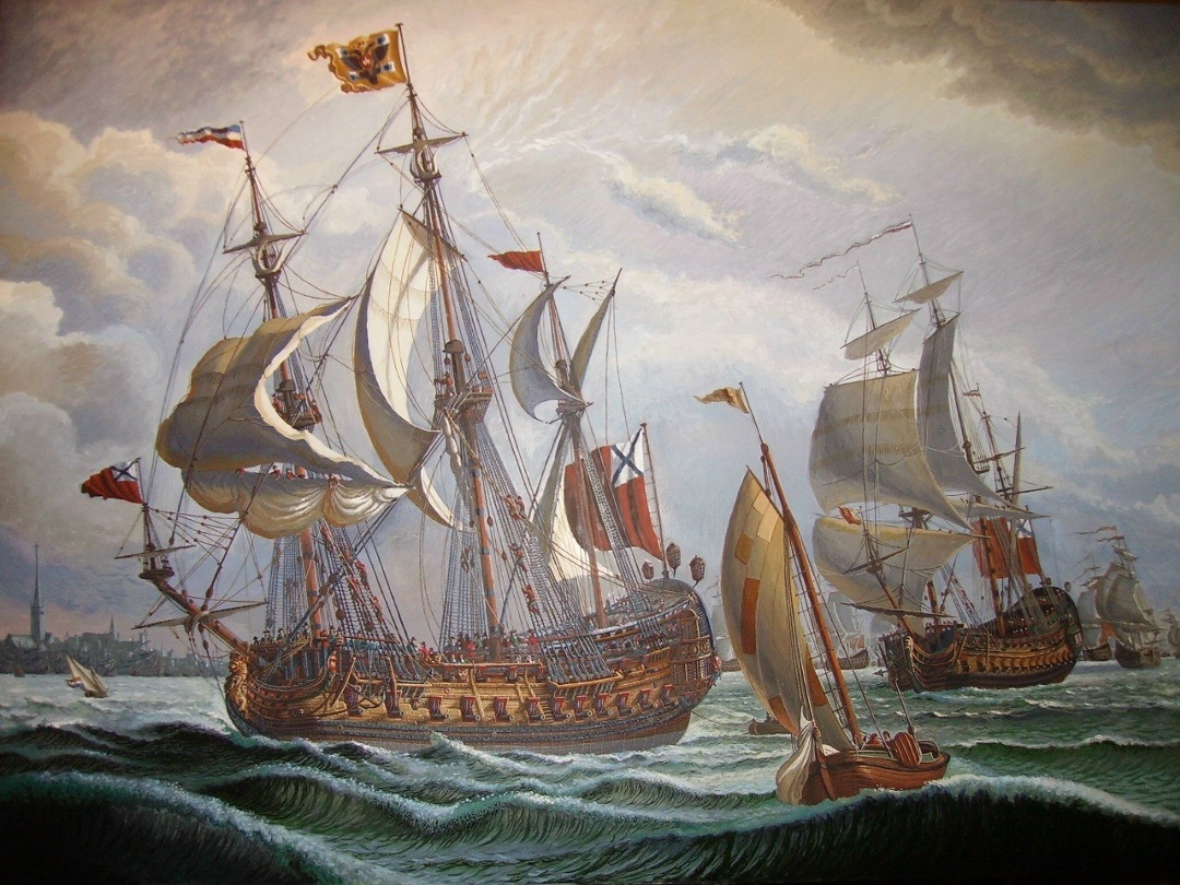 «Ингерманланд» прибывает в Ревель в 1717 г. Автор – Анатолий Горбунов