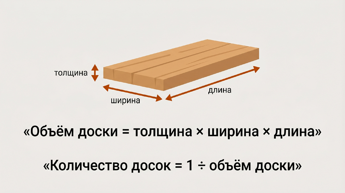 Формула расчёта досок в кубе
