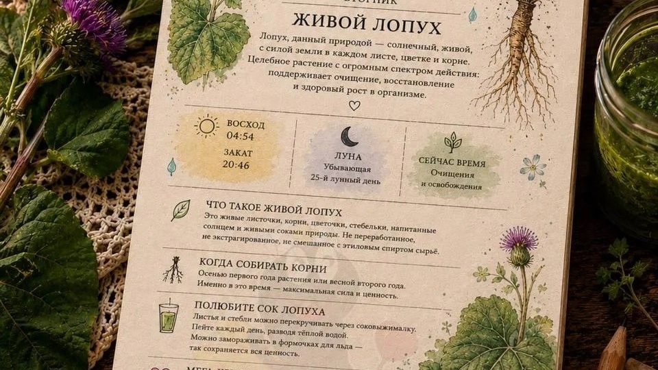 ЖИВОЙ ЛОПУХ — это не порошок в капсуле и не экстракт в банке