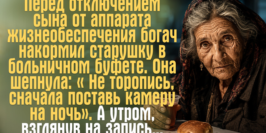 Богач накормил старушку в больничном буфете и она что-то ему шепнула про сына.