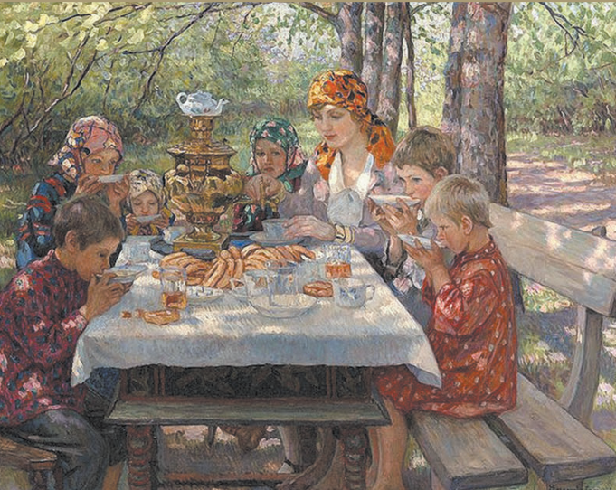 Николай Богданов-Бельский. «Чаепитие у учительницы»