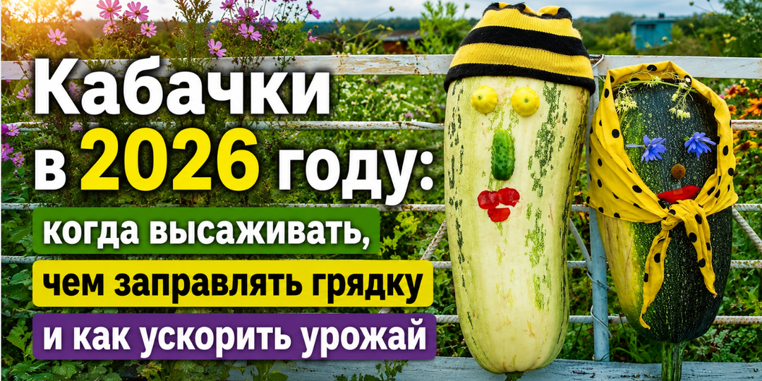 Кабачки в 2026 году: когда высаживать, чем заправлять грядку и как ускорить урожай