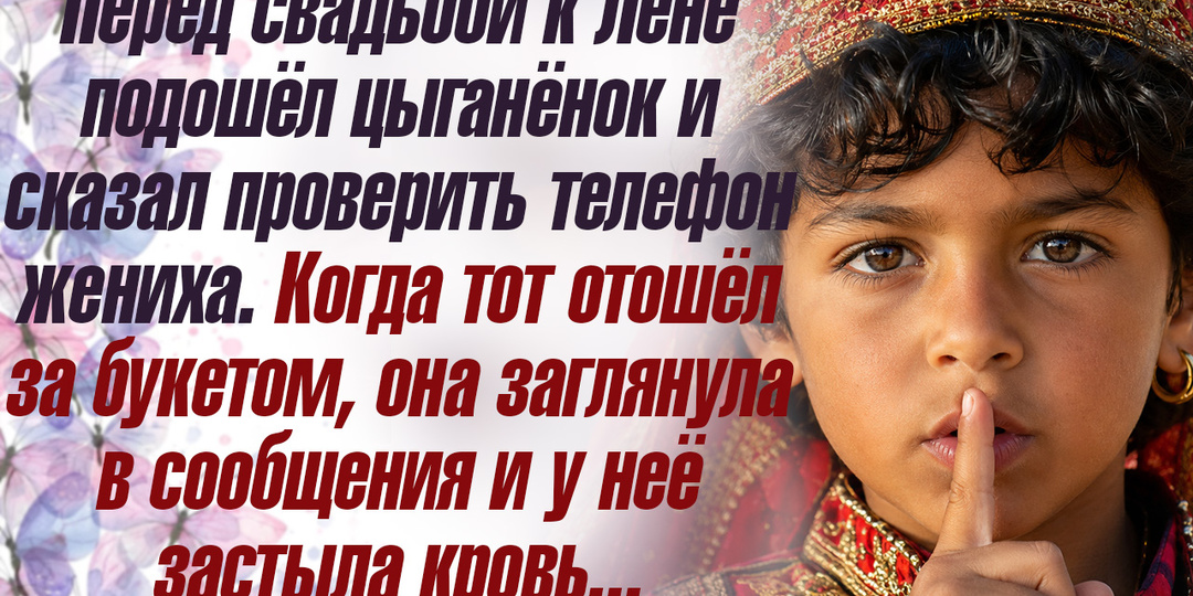 Перед свадьбой к Лене подошёл цыганёнок и сказал проверить телефон жениха.