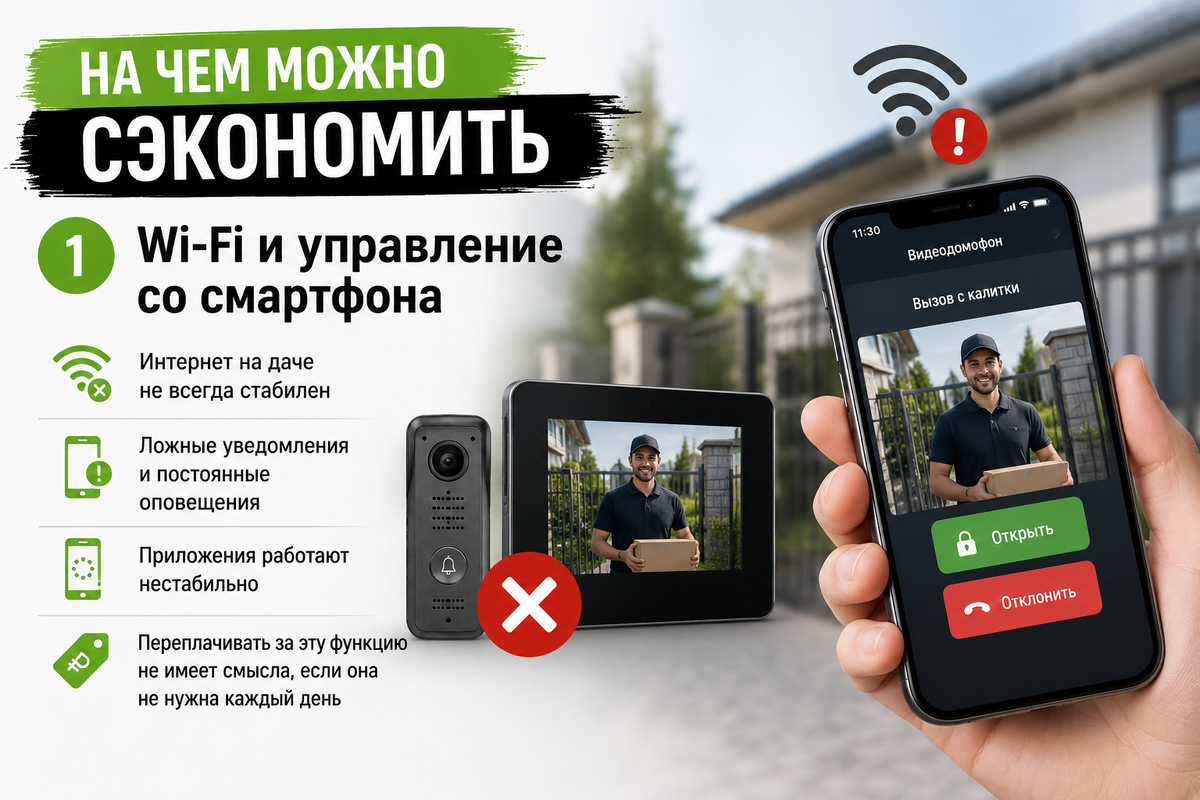 Wi-Fi и управление со смартфона видеодомофоном и замком на калитке
