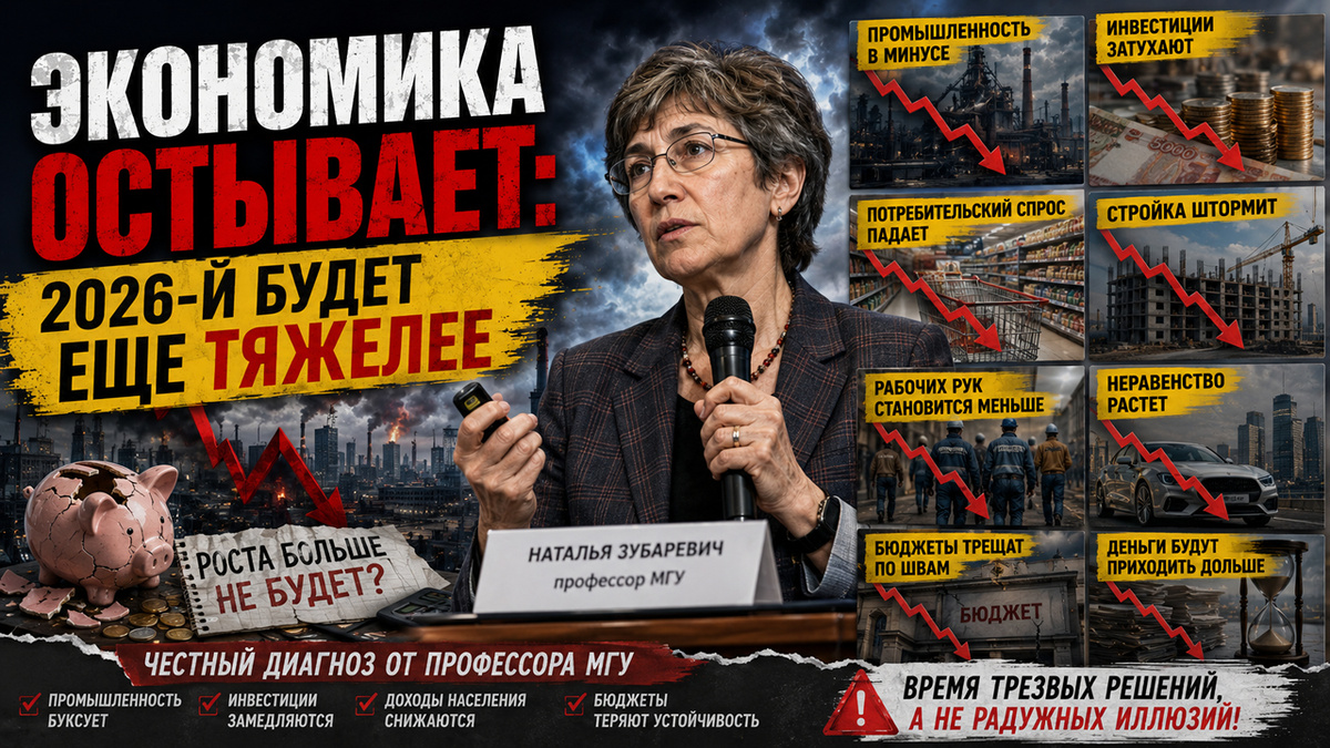 2025 год был непростым для экономики, а 2026-й, по оценке Зубаревич, окажется еще тяжелее