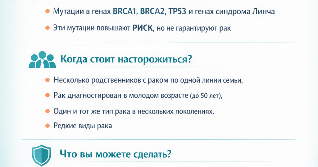 🛡️ Генетика и рак: если у бабушки был рак, значит ли это, что он будет и у меня?Когда в семье кто-то сталкивается с онкологией, особенно е