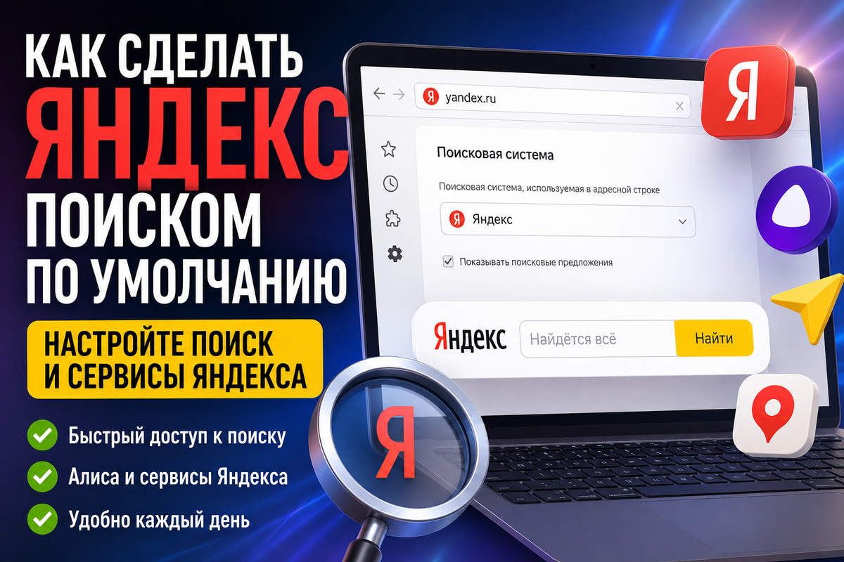 Настройте доступ к поиску и сервисам Яндекса, установив расширение