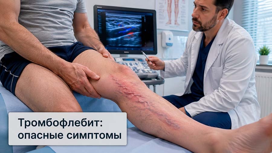 Боль, покраснение и плотная вена на ноге могут быть не просто варикозом. Как распознать тромбофлебит, когда есть риск отрыва тромба и что действительно помогает.