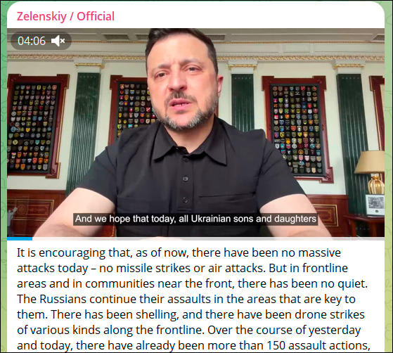     Зеленский обвиняет Россию в нарушении перемирия. Скрин: тг-канал Zelenskiy/Official