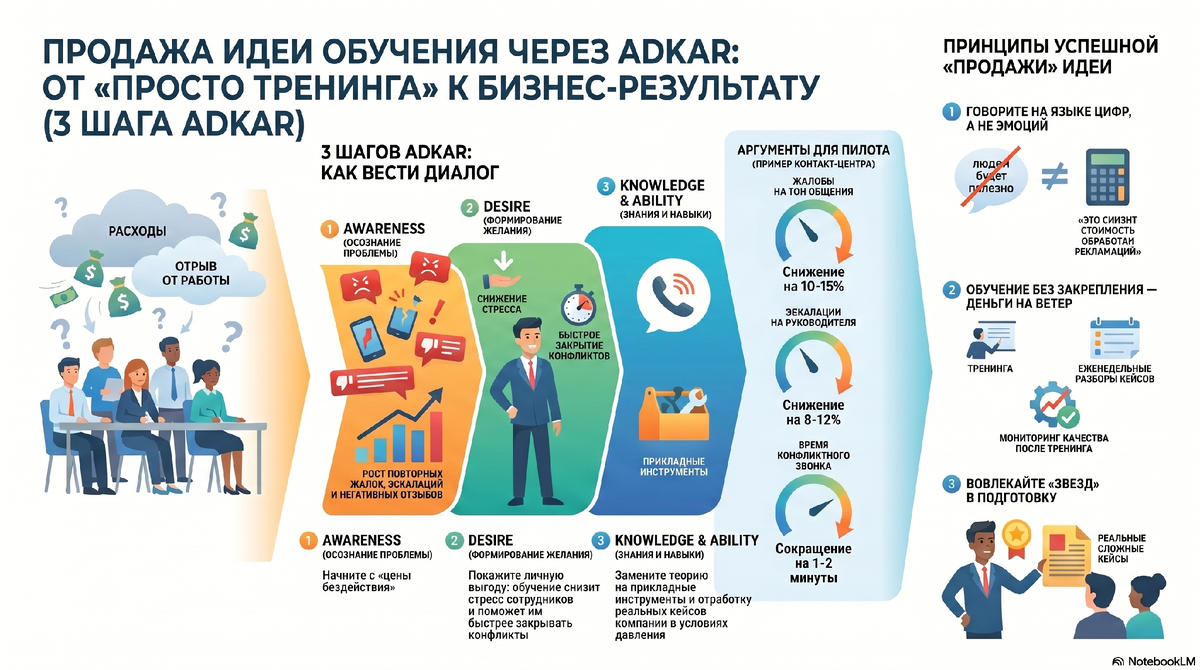 Модель ADKAR при продаже идеи тренинга