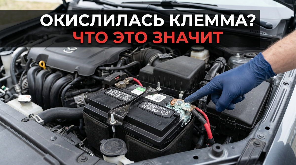 Окисленная клемма аккумулятора