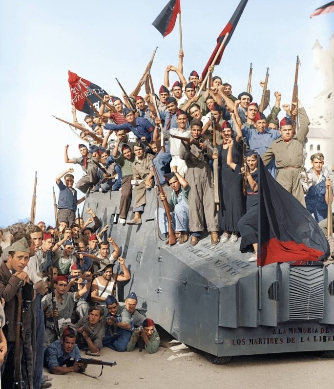 Испанские анархисты, период Гражданской войны 1936 — 1939 гг. 

Колоризация: Julius Backman Jääskeläinen