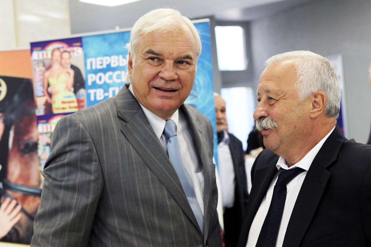    2009 год. Владимир Молчанов с коллегой Леонидом Якубовичем./Владимир Федоренко/ РИА Новости
