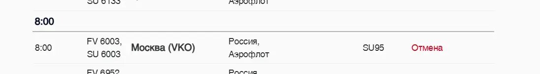    Фото: скриншот онлайн-табло аэропорта Пулково