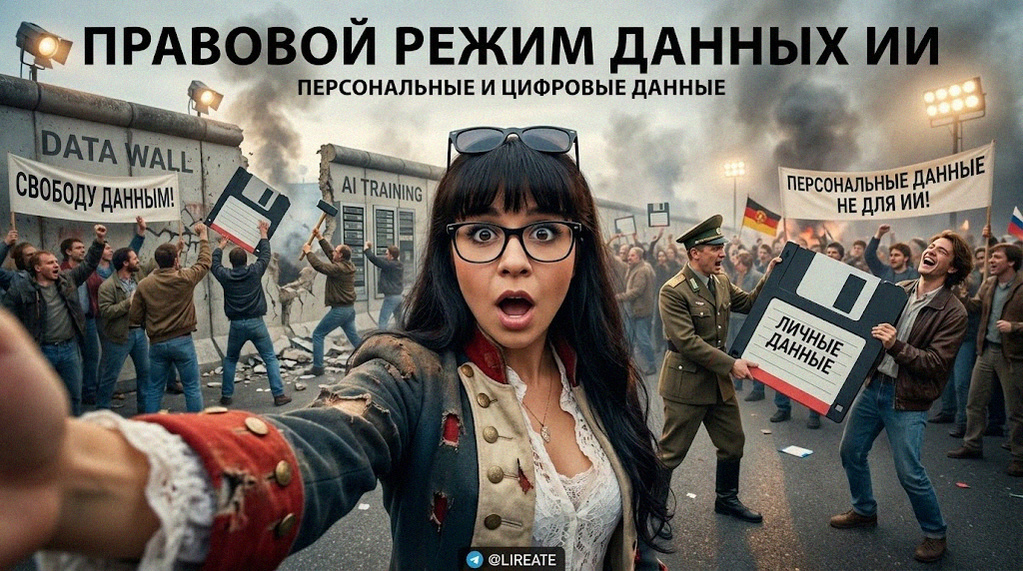    Изображение, иллюстрирующее правовой режим данных в контексте обучения искусственного интеллекта. Лирейт