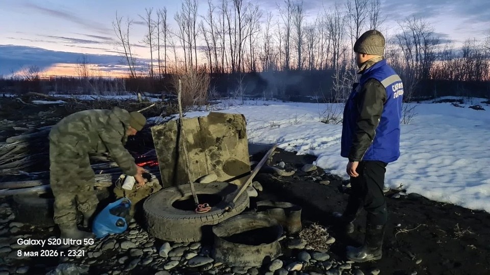    Во время ночевки он получил ожог. Фото: КП РС(Я) Дороги Арктики