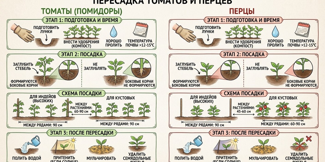 Как пересадить рассаду томатов и перцев без стресса пошаговая инструкция