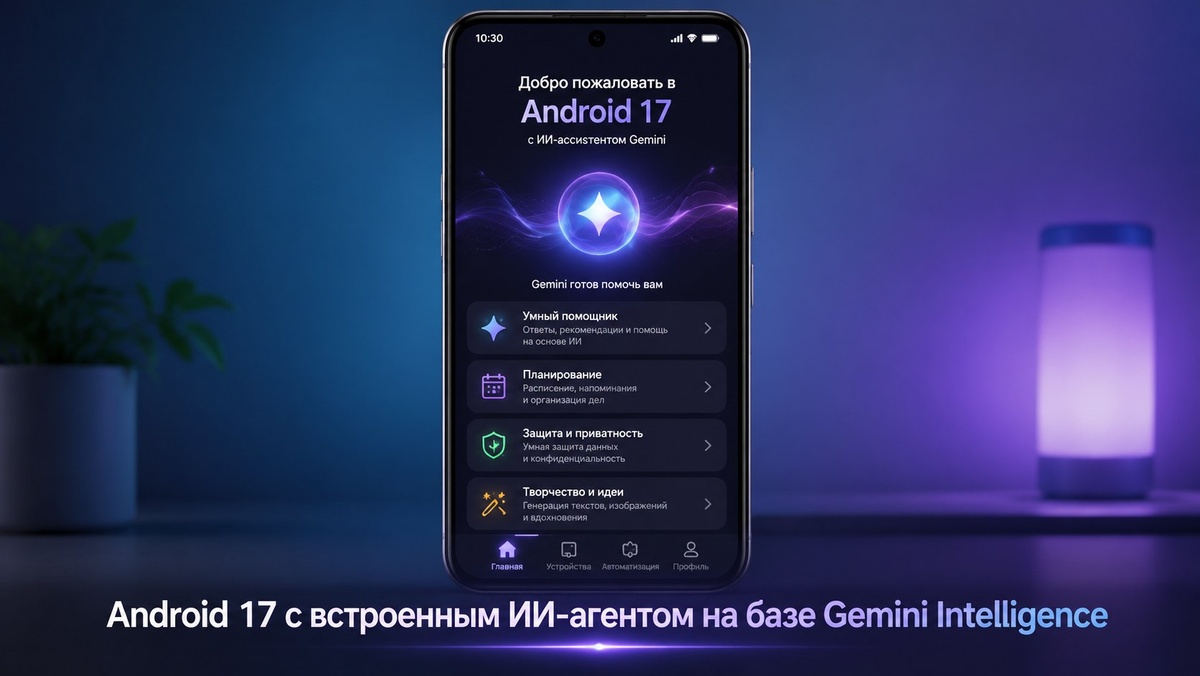 Android 17 с встроенным ИИ‑агентом на базе Gemini Intelligence