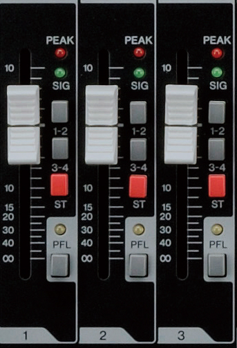 Кнопки назначения шин на пульте Yamaha MGP12X