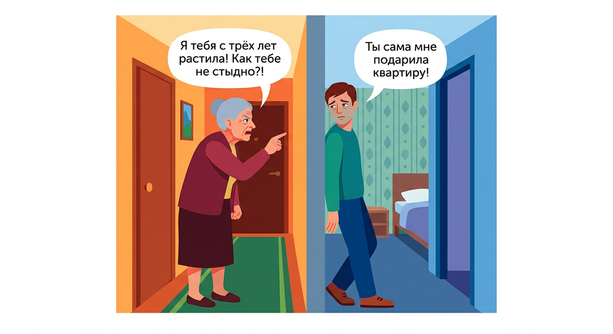 «Я тебе квартиру отдала, теперь возвращай!» — бабушка требует вселить её в квартиру, подаренную мне 5 лет назад