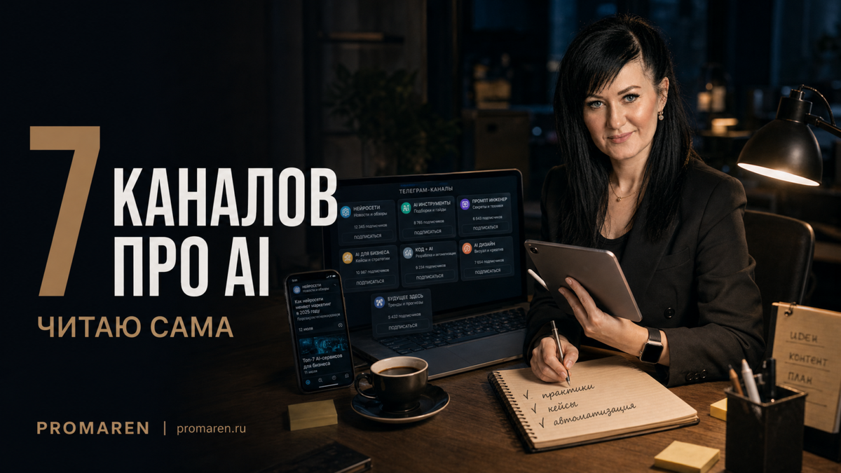    Каналы про AI от практиков, а не обзорщиков | Марина Погодина, PROMAREN Марина Погодина