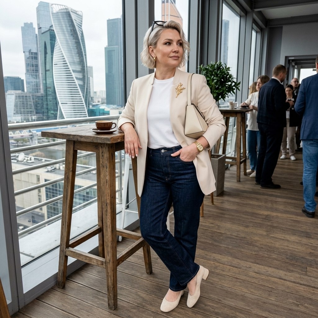 Прямые джинсы из плотного хлопка (Rigid Denim) с высокой посадкой