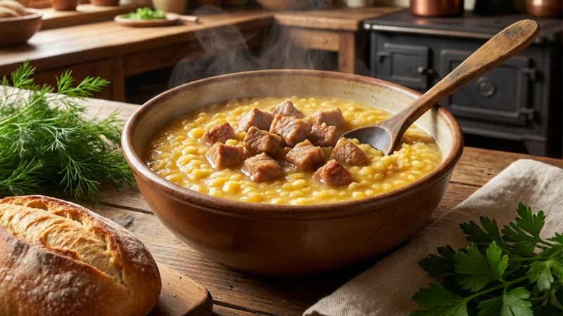 Гороховая каша с мясом